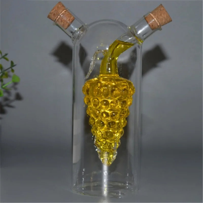 Double Glass Seasoning Bottle Condiment Bottles Oiler Kitchen Supply | Bowlift