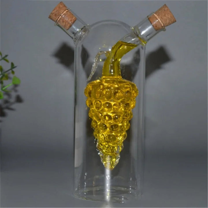 Double Glass Seasoning Bottle Condiment Bottles Oiler Kitchen Supply | Bowlift