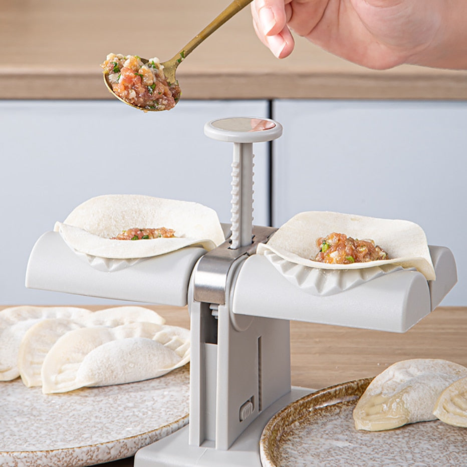 Double Heads Automatic Dumpling Making Mold Manual Press Machine | Bowlift
