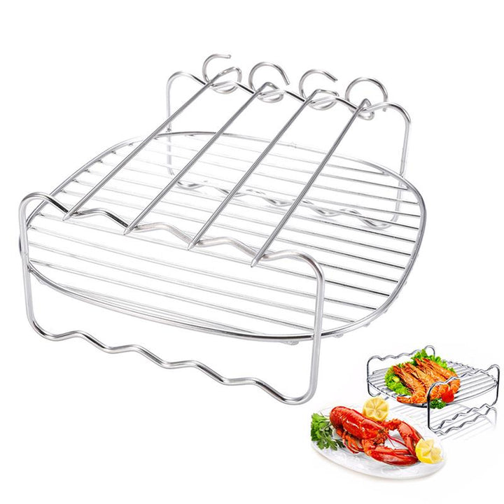 Double Layer Stainless steel Skewers Barbecue Rack BBQ Tray | Bowlift