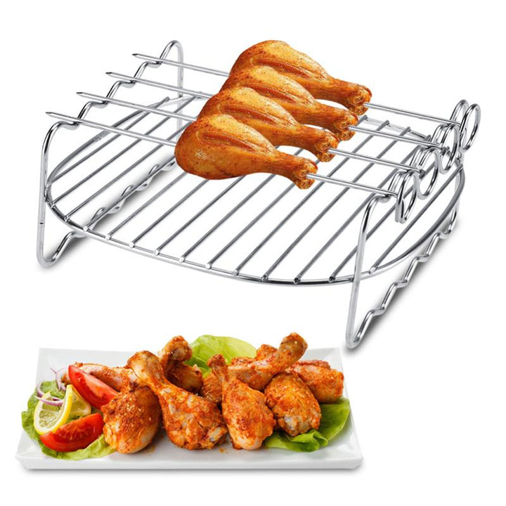 Double Layer Stainless steel Skewers Barbecue Rack BBQ Tray | Bowlift
