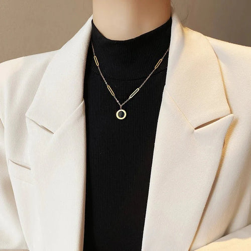 BowLift | Double Sided Roman Numeral Pendant Necklace