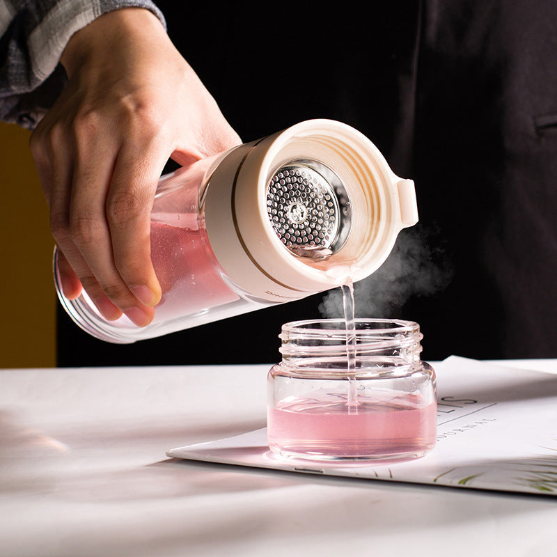BowLift | Double-Walled Glass Water Bottle with Tea Infuser - PureBrew