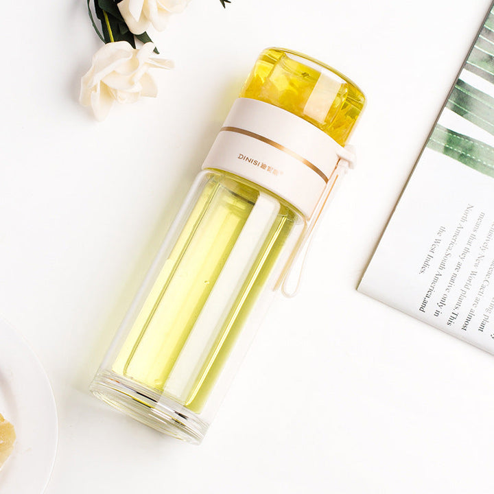 BowLift | Double-Walled Glass Water Bottle with Tea Infuser - PureBrew