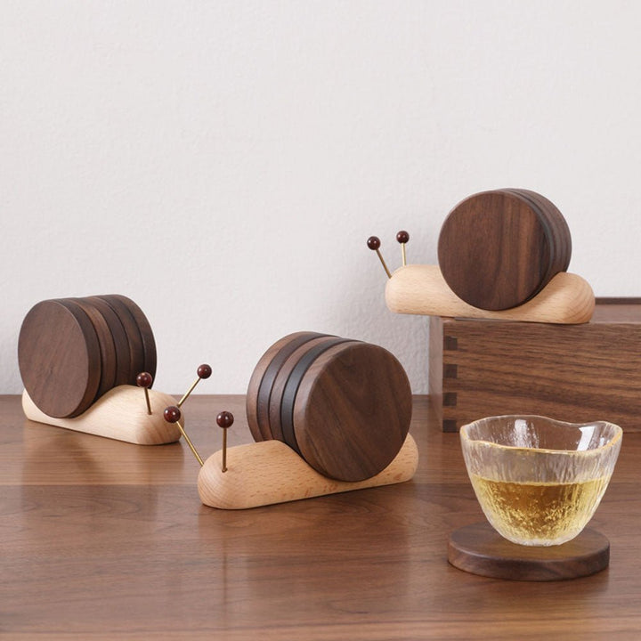 BowLift | Snail coaster set - Unique charm - Decorate coffee breaks - Elegant and functional