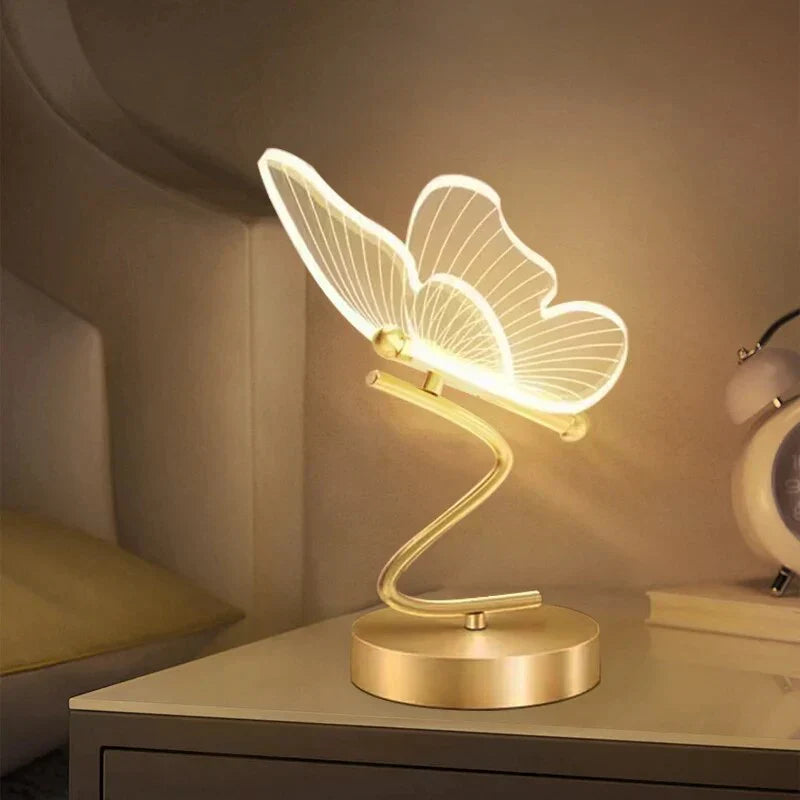 Elegant LED Table Lamp in Butterfly Design Bowlift