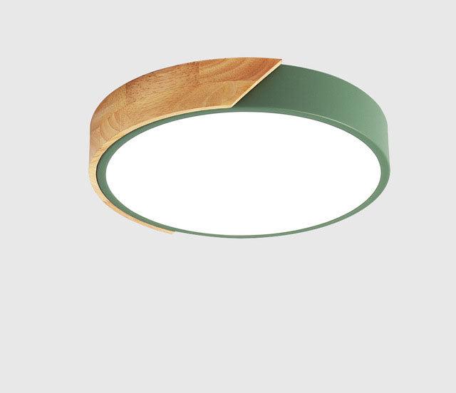Minimalistic Round LED Ceiling Light with Wood Décor – Modern Design, Dimmable | Bowlift