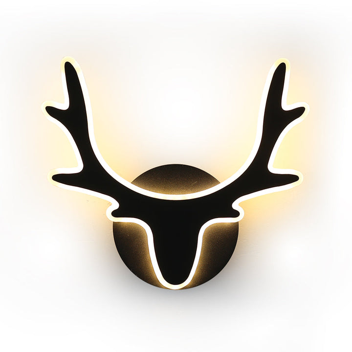 Wall lamp in Scandinavian style with deer antler decoration, modern LED lighting | Bowlift