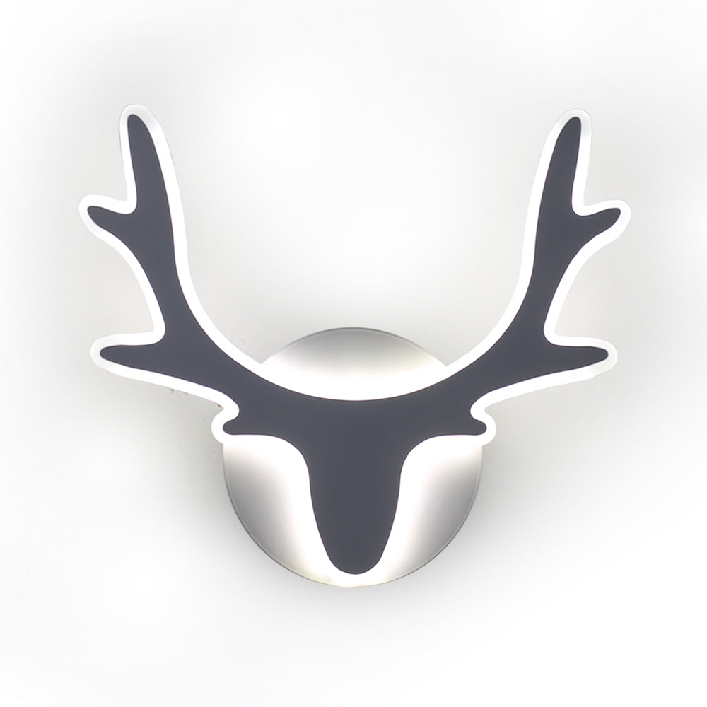 Wall lamp in Scandinavian style with deer antler decoration, modern LED lighting | Bowlift