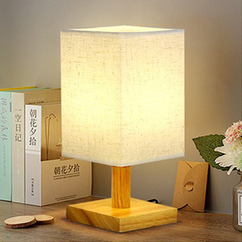 USB Table Lamp with Fabric Shade – Modern LED Nightstand Lamp for Bedroom & Office | Bowlift