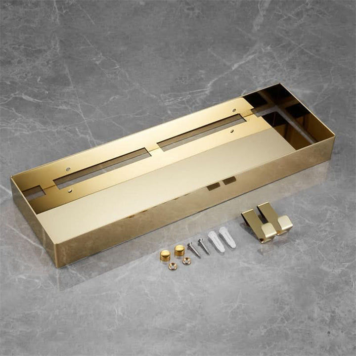 BowLift | ShowerRack - Golden bathroom shelf with hooks