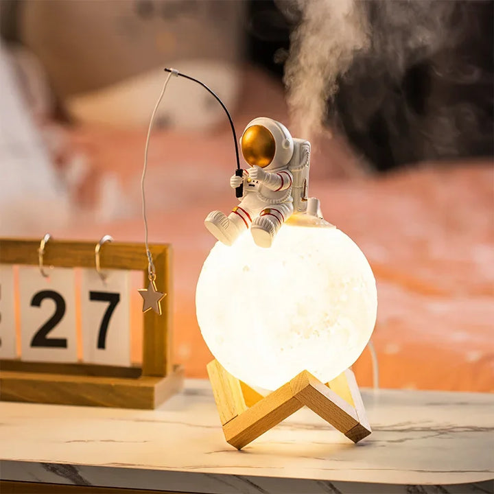 3D Astronaut Moon Lamp with LED Night Light, Dimmable Touch Control and Decoration for Children's Room | Bowlift