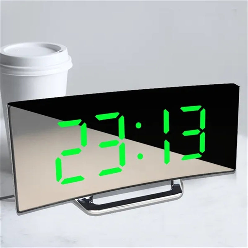 CurveTime Digital Alarm Clock – Compact Alarm Clock with Curved Display and Modern Design | Bowlift