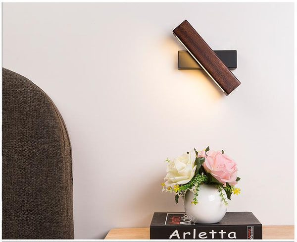 Nordic swivel LED wall light | Minimalist wood design | Bowlift