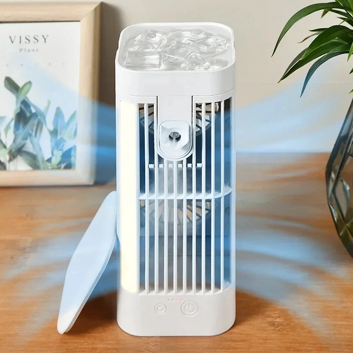 BowLift | Mini Portable Air Conditioner Desk Fan with Spray Cooling