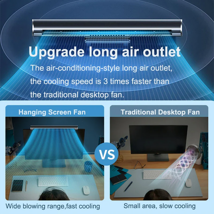 BowLift | USB Bladeless Fan and Desktop Air Conditioner for Monitor Mount