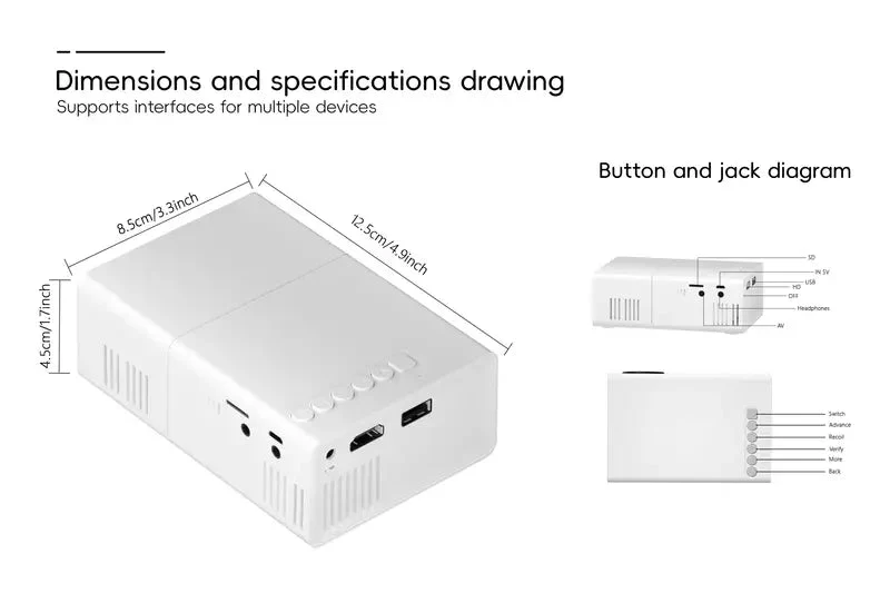 BowLift | HD 720p  Fast Focus  Portable Projector
