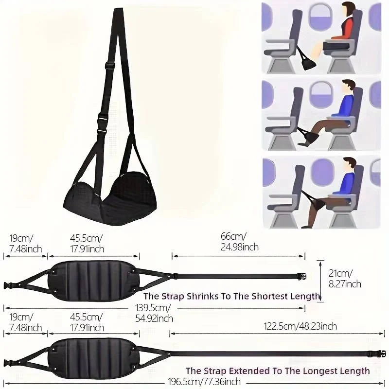 BowLift | 2-Pack Foot Hammock, Portable Travel & Under-Desk Leg Rest with Adjustable Straps