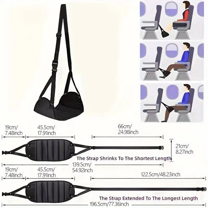 BowLift | 2-Pack Foot Hammock, Portable Travel & Under-Desk Leg Rest with Adjustable Straps