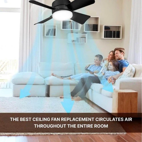 BowLift | Ceiling Light Fan with LED, E27 Socket Mount with Remote Control