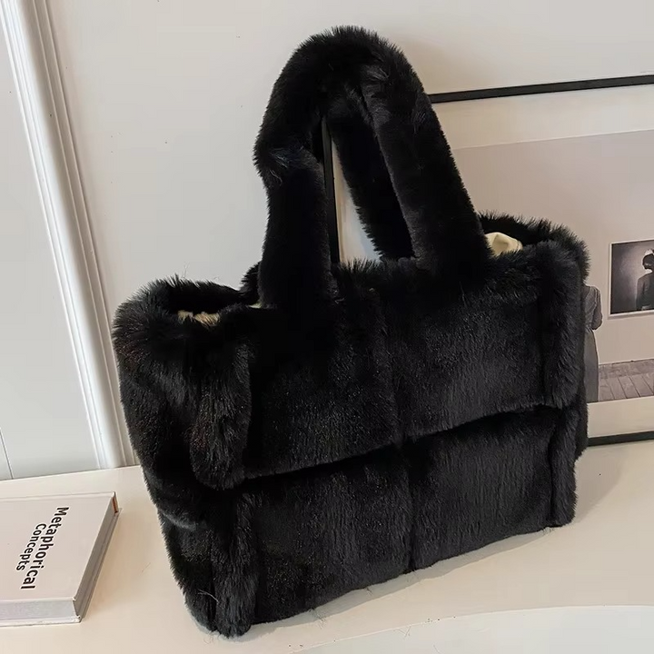 BowLift | Women's handbag made of soft plush with high capacity for winter