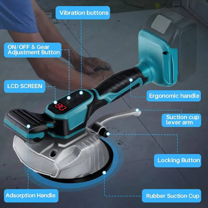 BowLift | Tile Suction and Vibration Tool, 5.1" Cup, 20,000 RPM