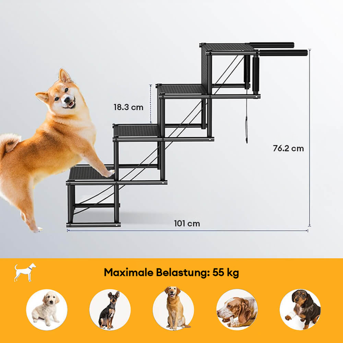 Folding Car Stair for Dogs | Safe Climbing for Puppies | Bowlift