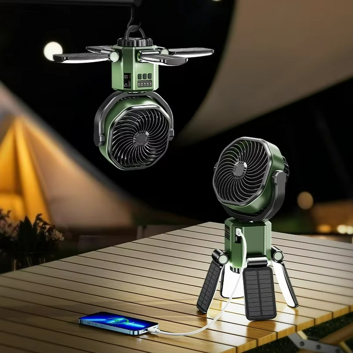 BowLift | VenturoX Camping Fan | Portable fan with 4 speeds and LED lighting
