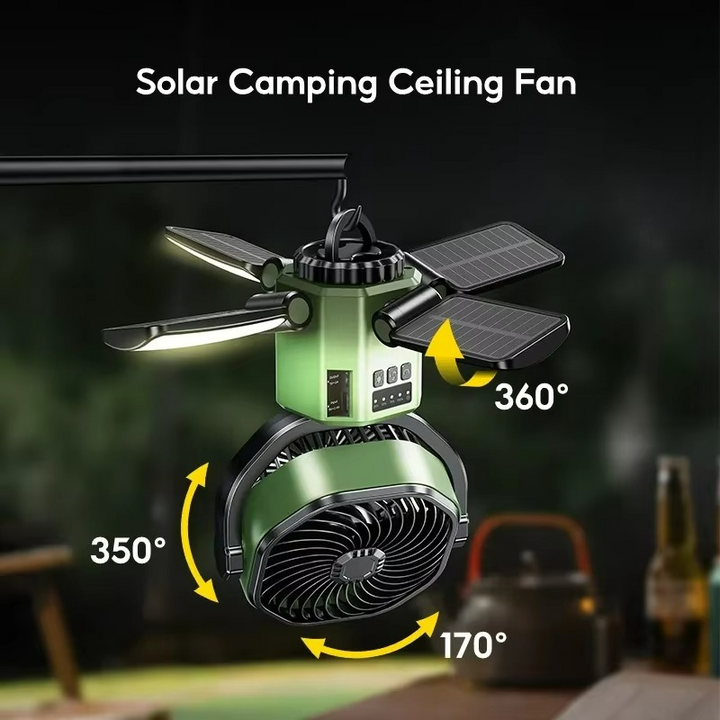 BowLift | VenturoX Camping Fan | Portable fan with 4 speeds and LED lighting