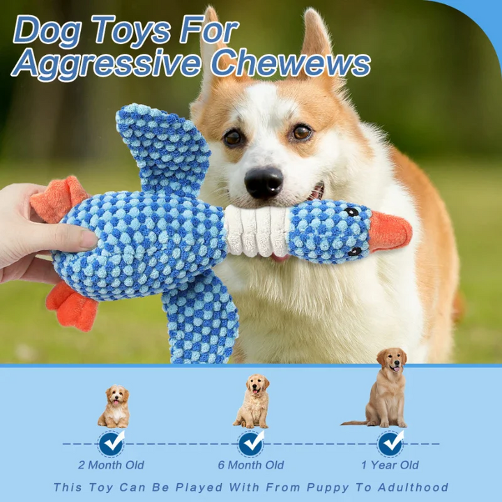 BowLift | Duck Plush Chew Toy for Dogs with Squeaker
