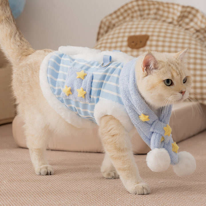 Pet heating set with scarf and vest