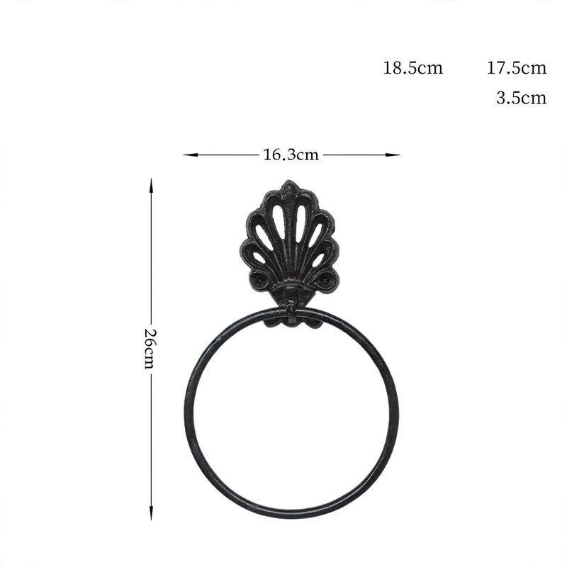 Cast Iron Towel Holder Horseshoe Design Vintage