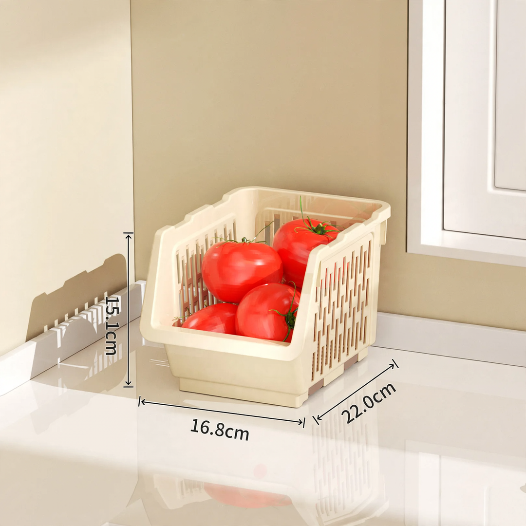 Stackable storage box made of PET, model 26YM.7465