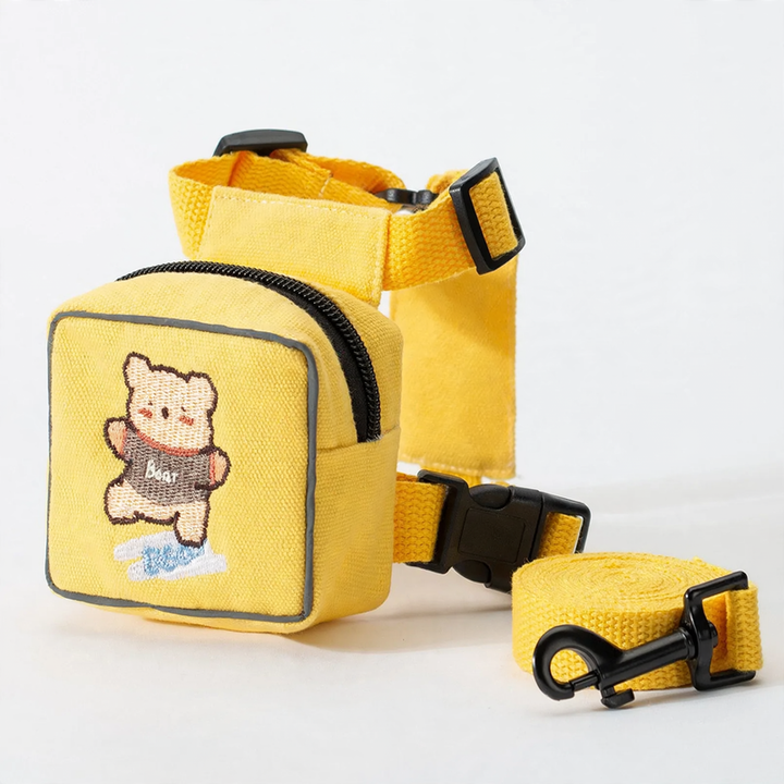 Chest harness with backpack for cats and small dogs