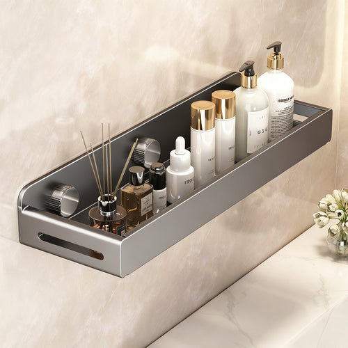 Invisible bathroom wall shelf without drilling