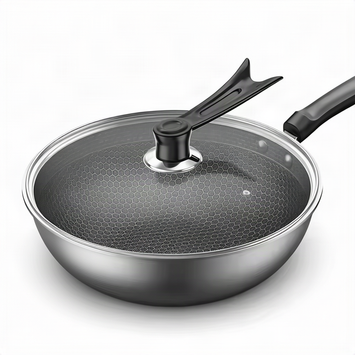 Stainless Steel Frying Pan with Glass Lid