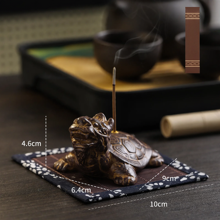 Dragon tortoise incense stick holder