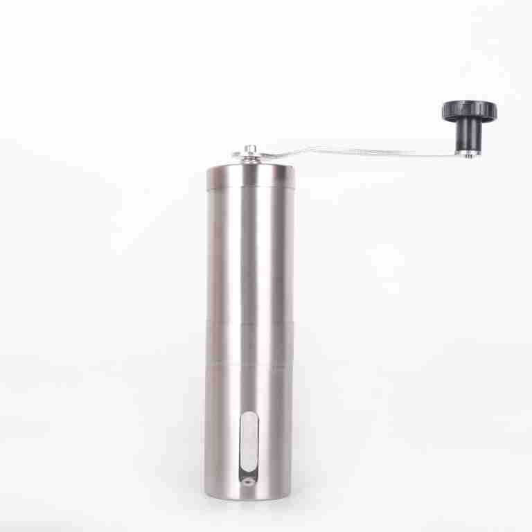 Manual coffee grinder with ceramic grinding mechanism, stainless steel