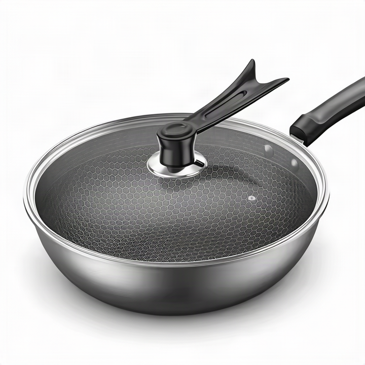 Stainless Steel Frying Pan with Glass Lid