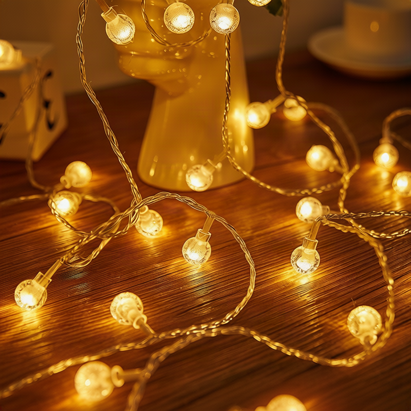 LED string lights with button cell battery, 1–3 m