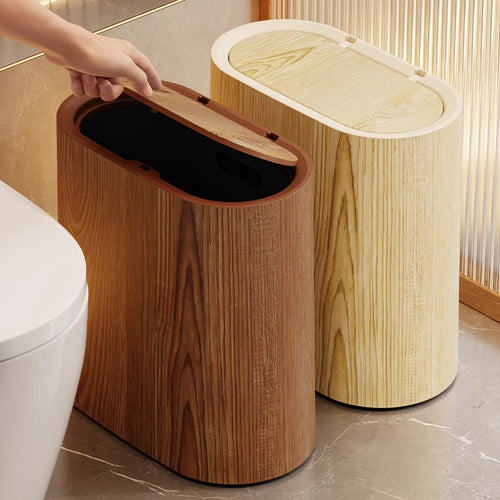 Narrow trash can with lid, over 12 L