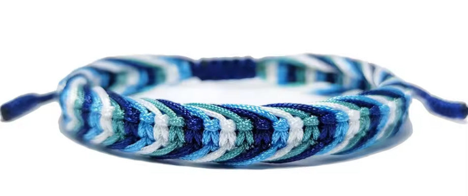 Hand-knotted rope bracelet in red