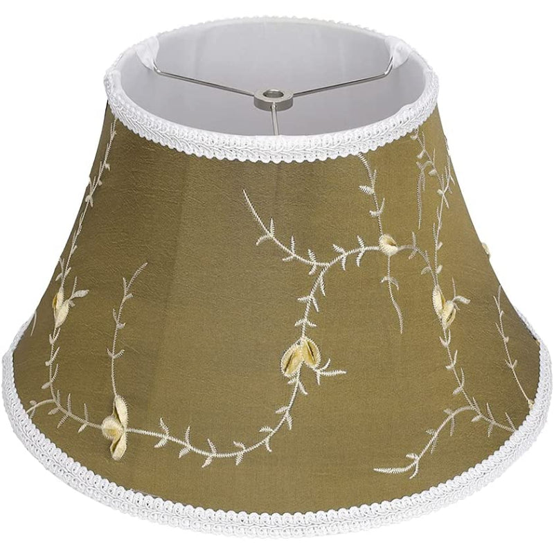 BowLift | Medium lampshade, barrel fabric lampshade for table lamp and floor lamp, 7x13x7.8 inches, natural ventilated linen, handmade, spider (white)