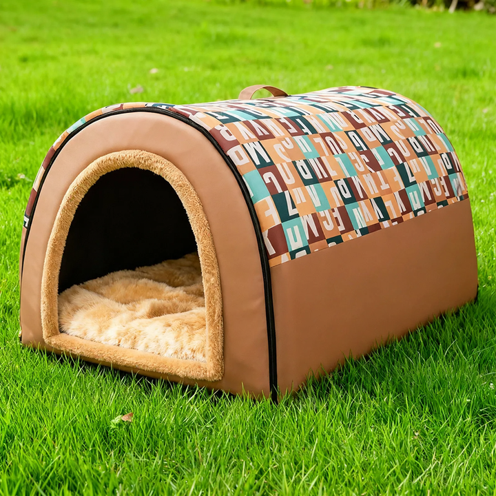 Weatherproof pet bed with arch roof