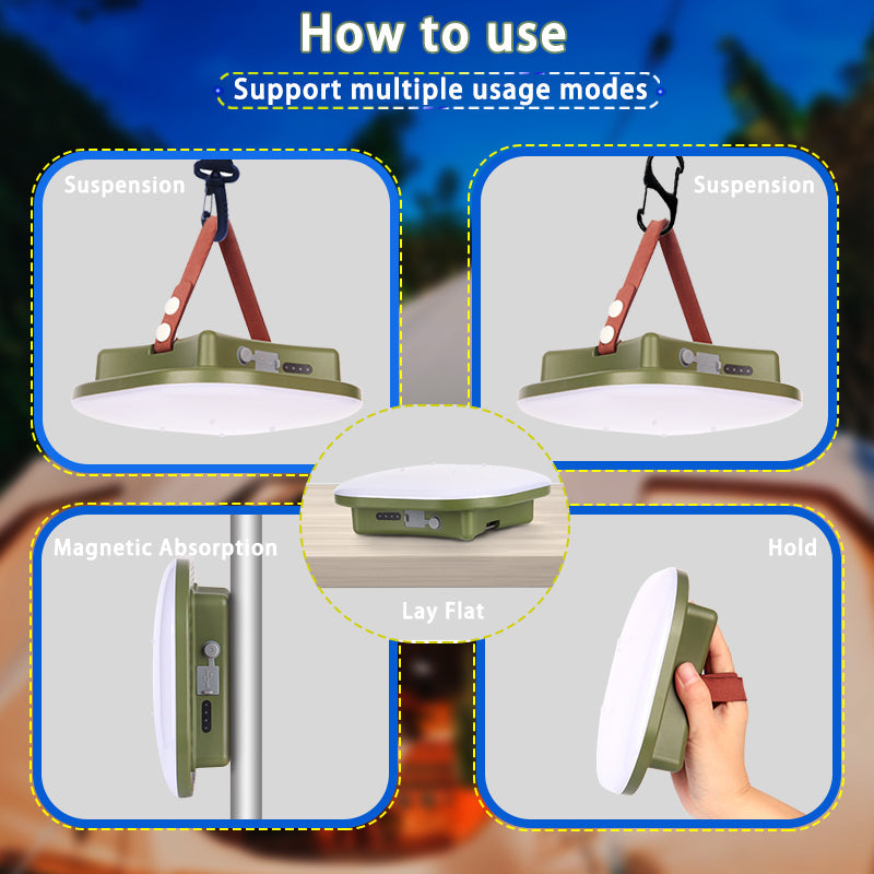 Rechargeable LED Camping Lamp with Magnets Bowlift