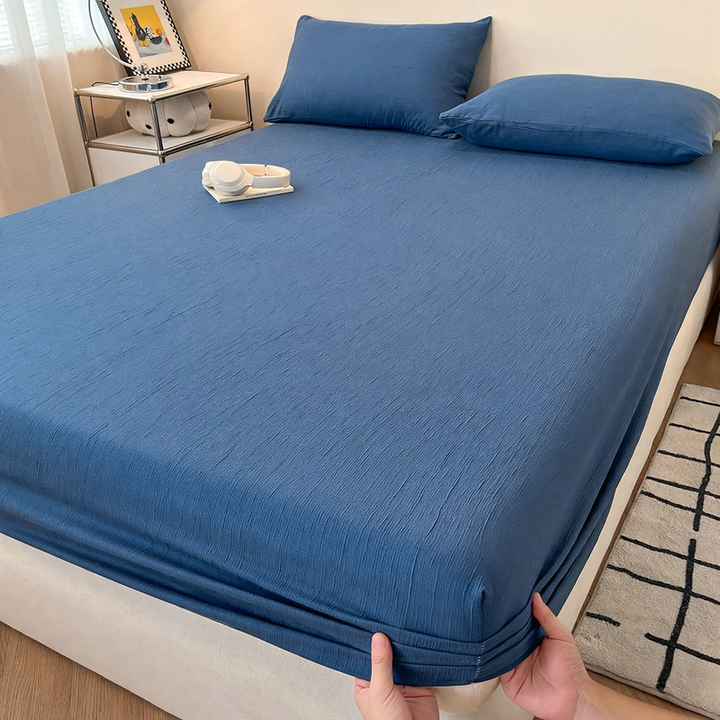 Cotton gauze fitted bed sheet, 3-piece, Japanese style