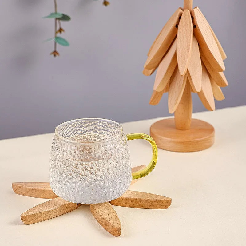 BowLift | Decorative Wooden Coasters and Trivets - Heat-Resistant Table Mats (4PCS)