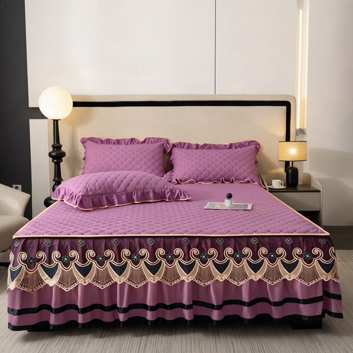 Bed skirt with ruffles, cotton, 1.8 m bed