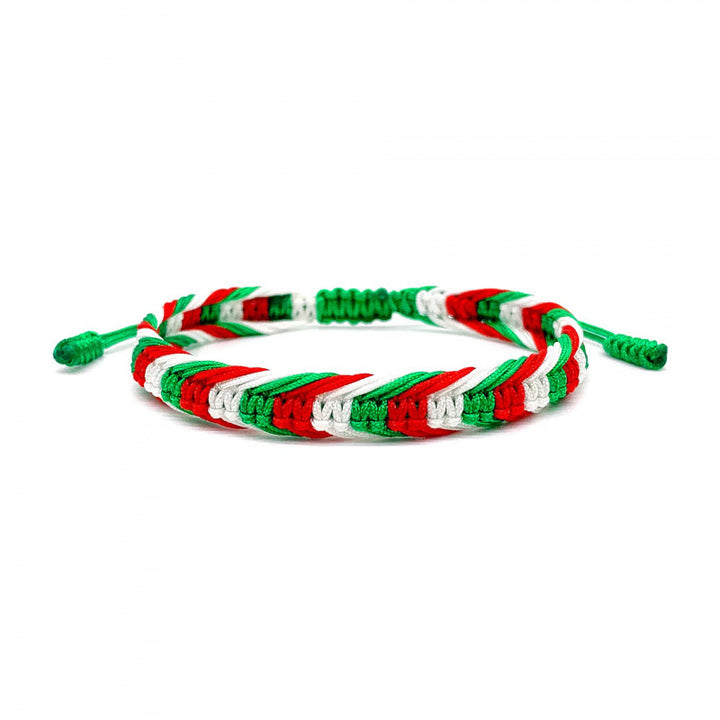 Hand-knotted rope bracelet in red