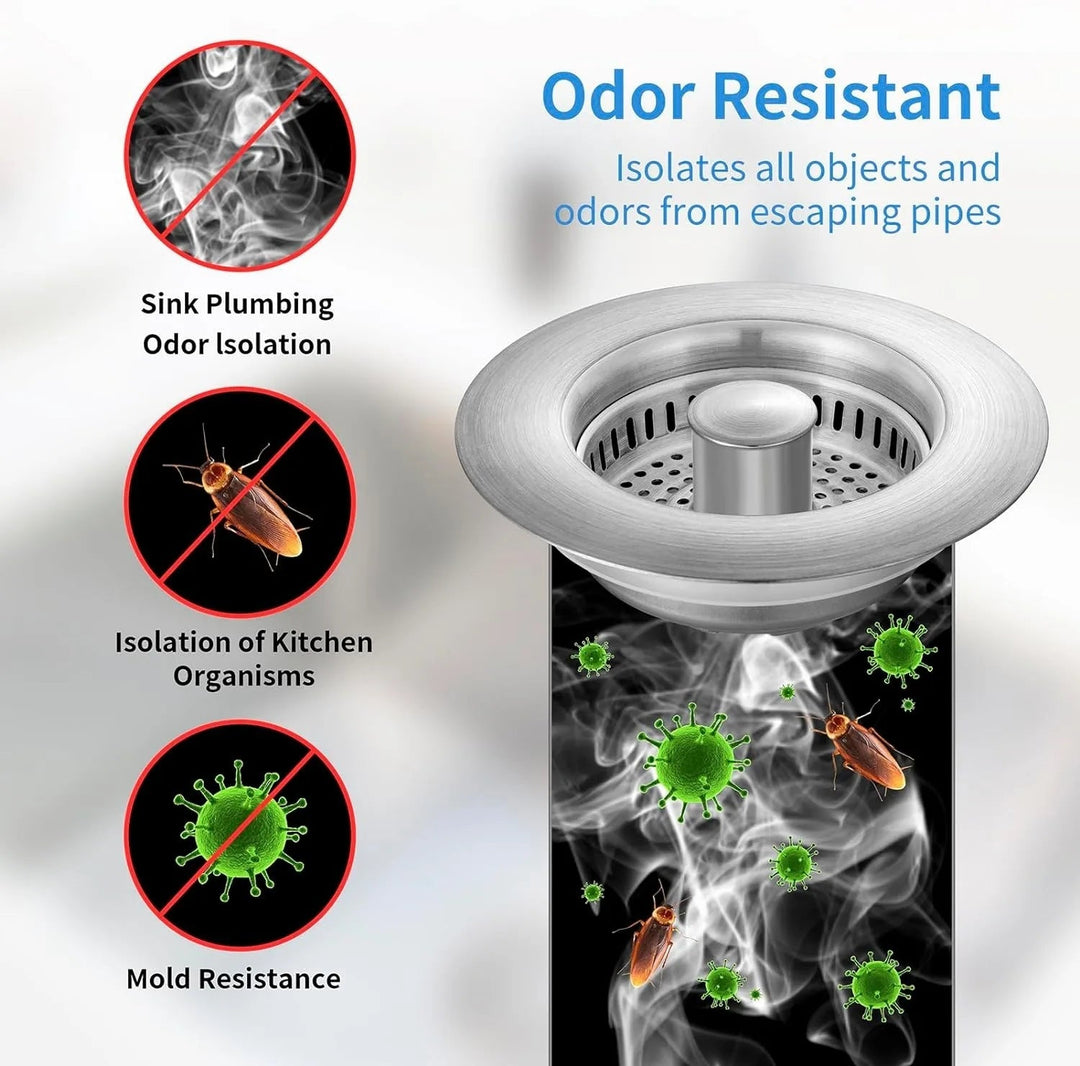 BowLift | Stainless Steel Pop-Up No-Odor Drain Filter